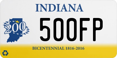 IN license plate 500FP