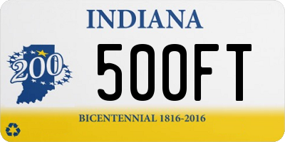 IN license plate 500FT