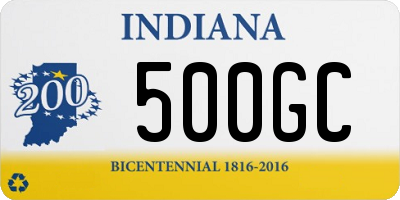 IN license plate 500GC