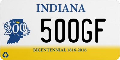 IN license plate 500GF