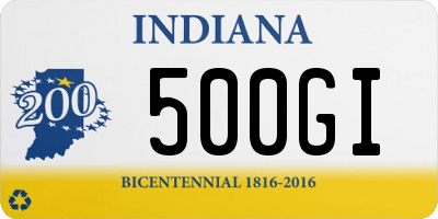 IN license plate 500GI