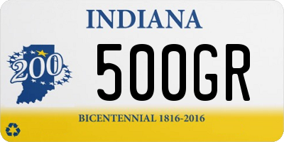 IN license plate 500GR