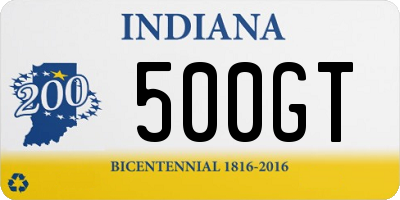 IN license plate 500GT