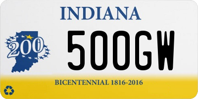 IN license plate 500GW