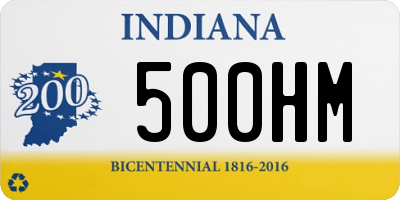 IN license plate 500HM