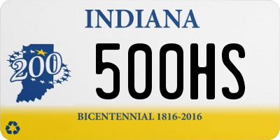 IN license plate 500HS