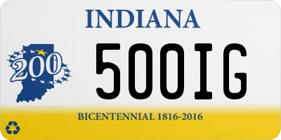 IN license plate 500IG