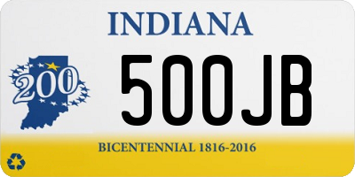 IN license plate 500JB
