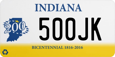 IN license plate 500JK