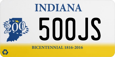 IN license plate 500JS