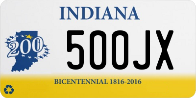 IN license plate 500JX