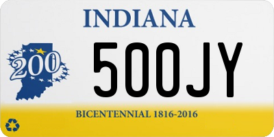 IN license plate 500JY