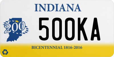 IN license plate 500KA