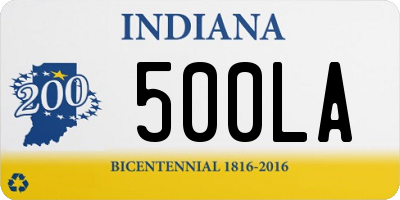 IN license plate 500LA