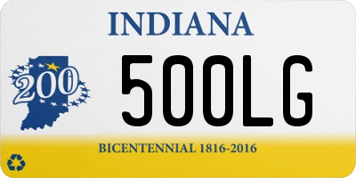 IN license plate 500LG