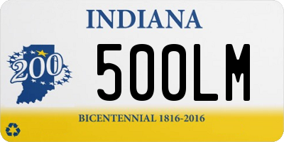 IN license plate 500LM