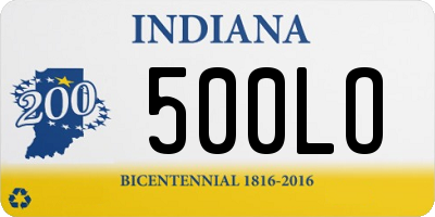 IN license plate 500LO