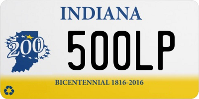 IN license plate 500LP