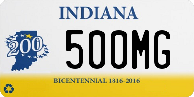 IN license plate 500MG