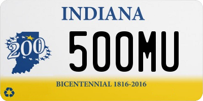 IN license plate 500MU