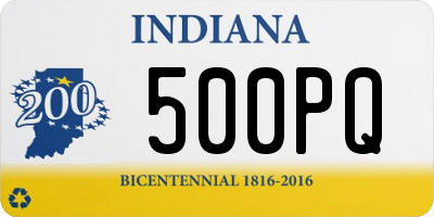 IN license plate 500PQ