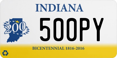 IN license plate 500PY