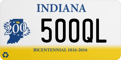 IN license plate 500QL