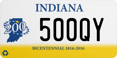 IN license plate 500QY