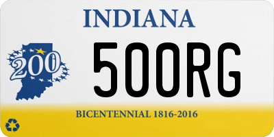 IN license plate 500RG