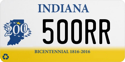 IN license plate 500RR