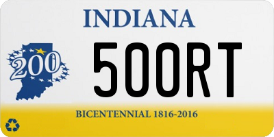 IN license plate 500RT