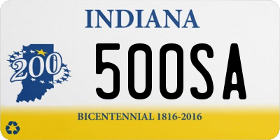 IN license plate 500SA