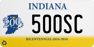 IN license plate 500SC