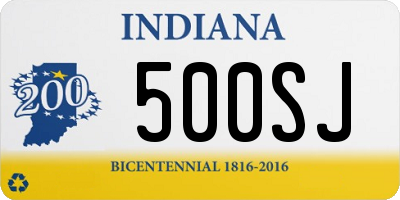 IN license plate 500SJ