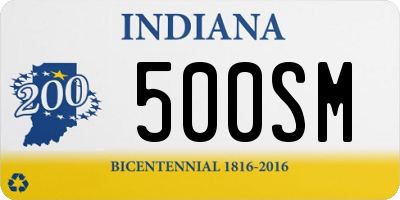 IN license plate 500SM