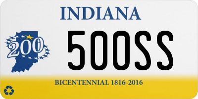 IN license plate 500SS