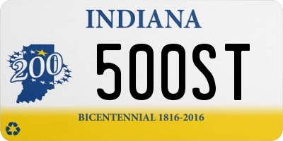 IN license plate 500ST