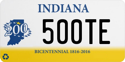 IN license plate 500TE