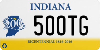 IN license plate 500TG