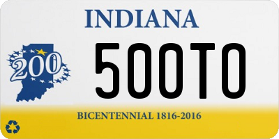 IN license plate 500TO