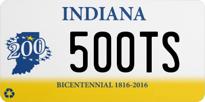 IN license plate 500TS