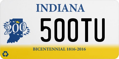 IN license plate 500TU