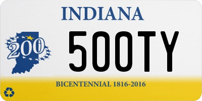 IN license plate 500TY