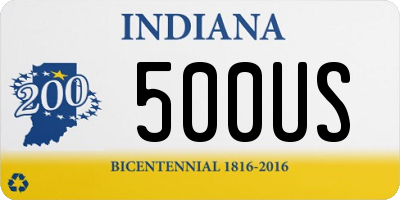 IN license plate 500US