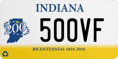 IN license plate 500VF