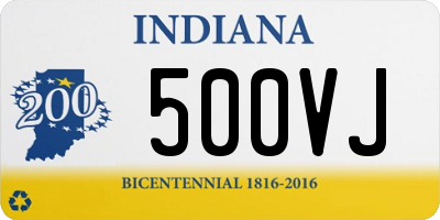 IN license plate 500VJ