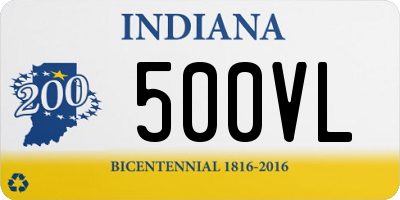 IN license plate 500VL