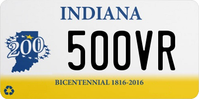 IN license plate 500VR