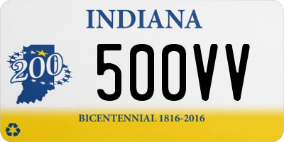 IN license plate 500VV