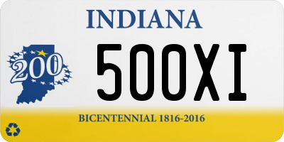 IN license plate 500XI